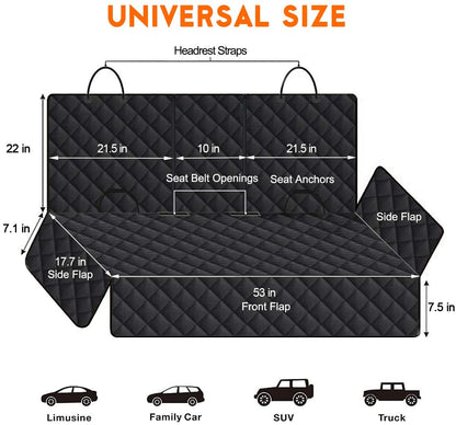 Waterproof dog car seat cover for back seat protection