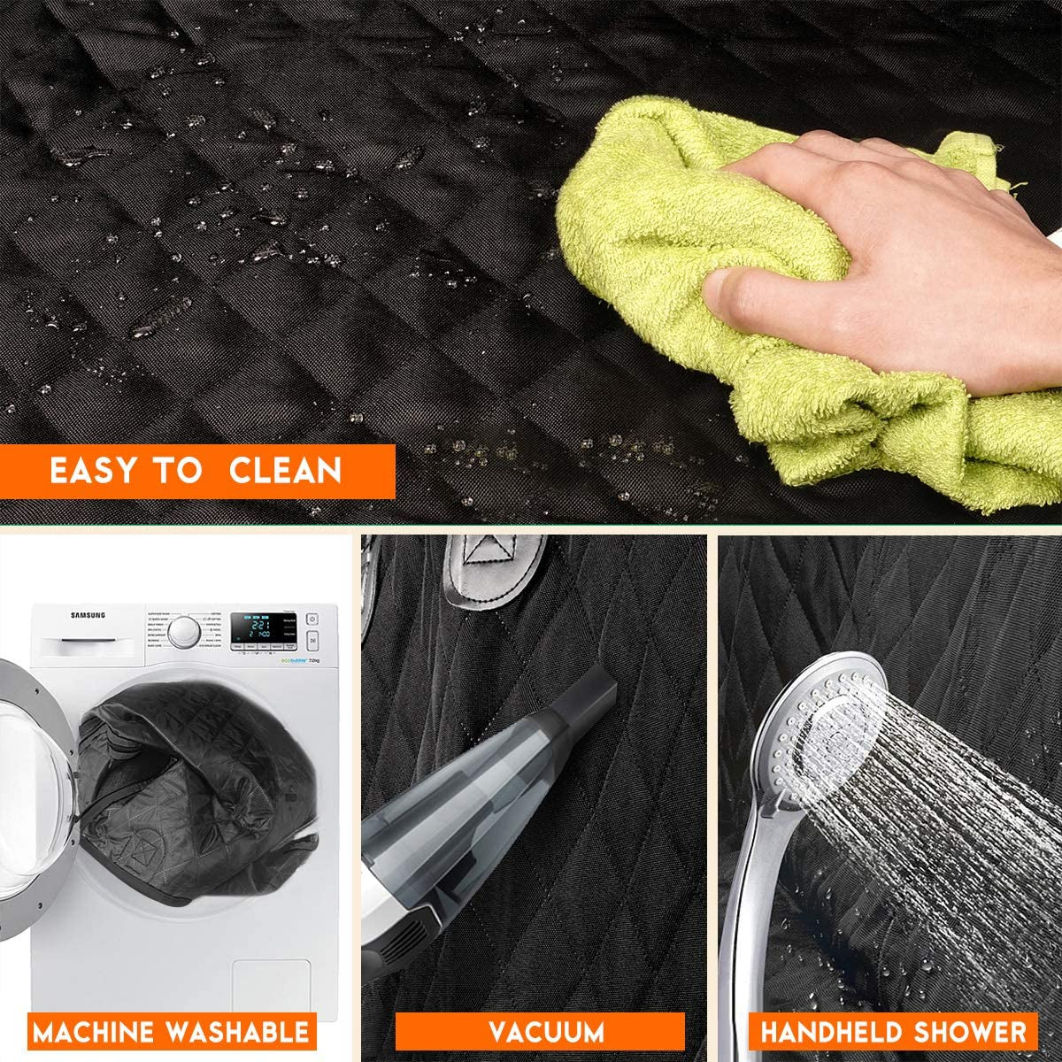 Waterproof dog car seat cover for back seat protection